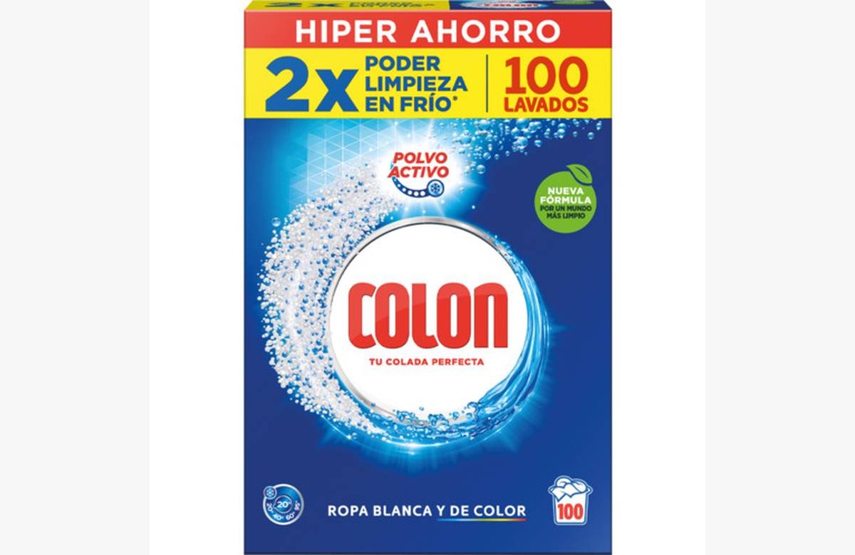 Consigue tu detergente en polvo activo Colon 100 lavados a precio de infarto