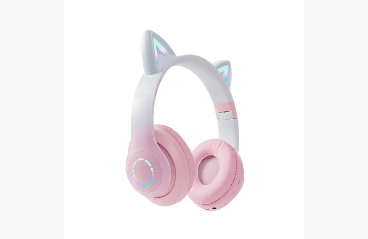Descubre los auriculares LED inalámbricos con orejas de gato para niños y niñas: ¡Diversión alucinante con música, juegos y micrófono!