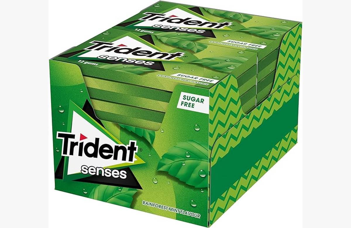 ¡Frescor sin igual! Trident Senses Spearmint en descuento: 12 envases de 23 g. ¡Oferta imperdible!