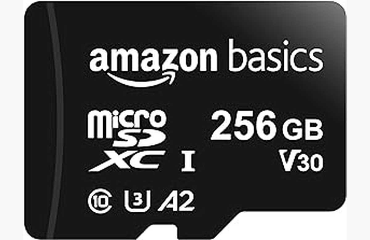 ¡Ahorra ahora en la Tarjeta MicroSDXC Amazon Basics de 256 GB con adaptador SD! ¡Almacenamiento veloz de hasta 100 MB/s!