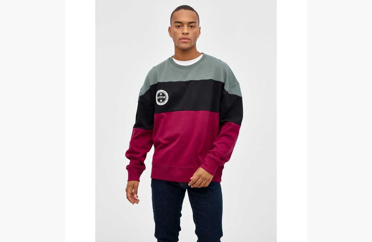 ¡Sudadera regular con estampado color block y gráfico INSIDE: la ganga que no puedes dejar escapar!