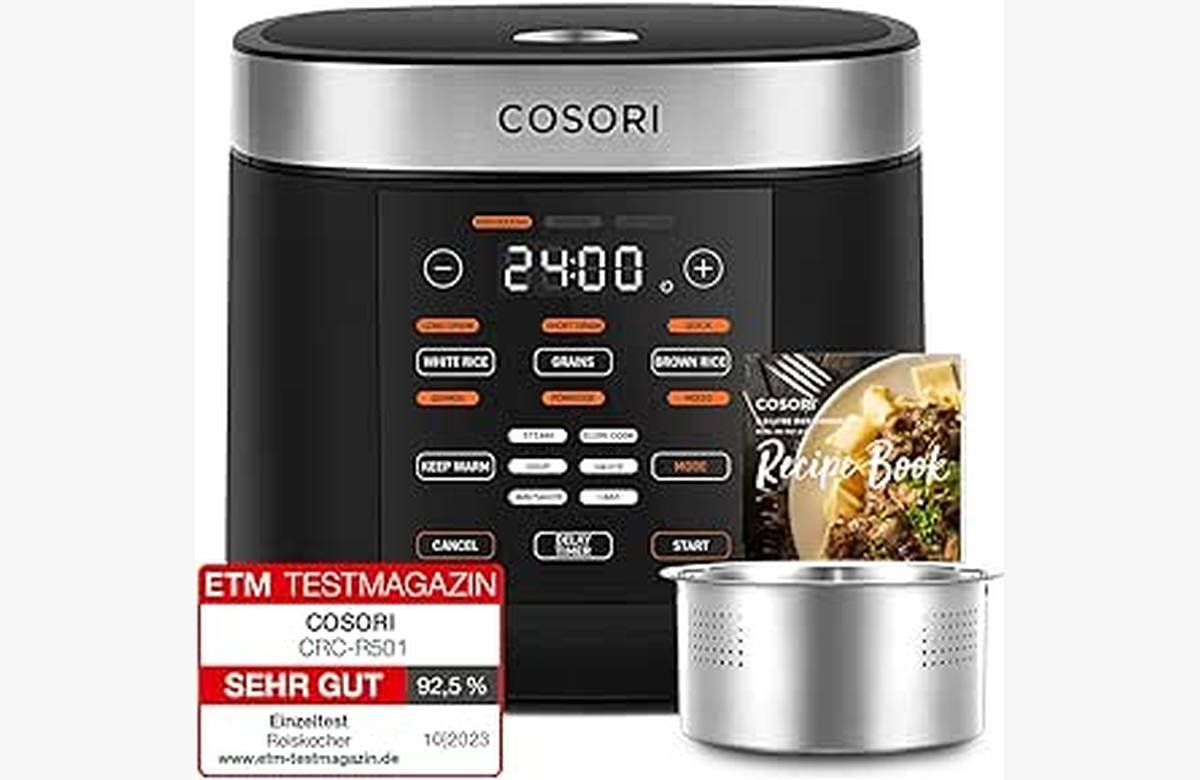Descubre la arrocera COSORI: 17 programas, 1,8 L, 50 recetas ¡Cocina fácil y rápido con esta oferta inigualable!