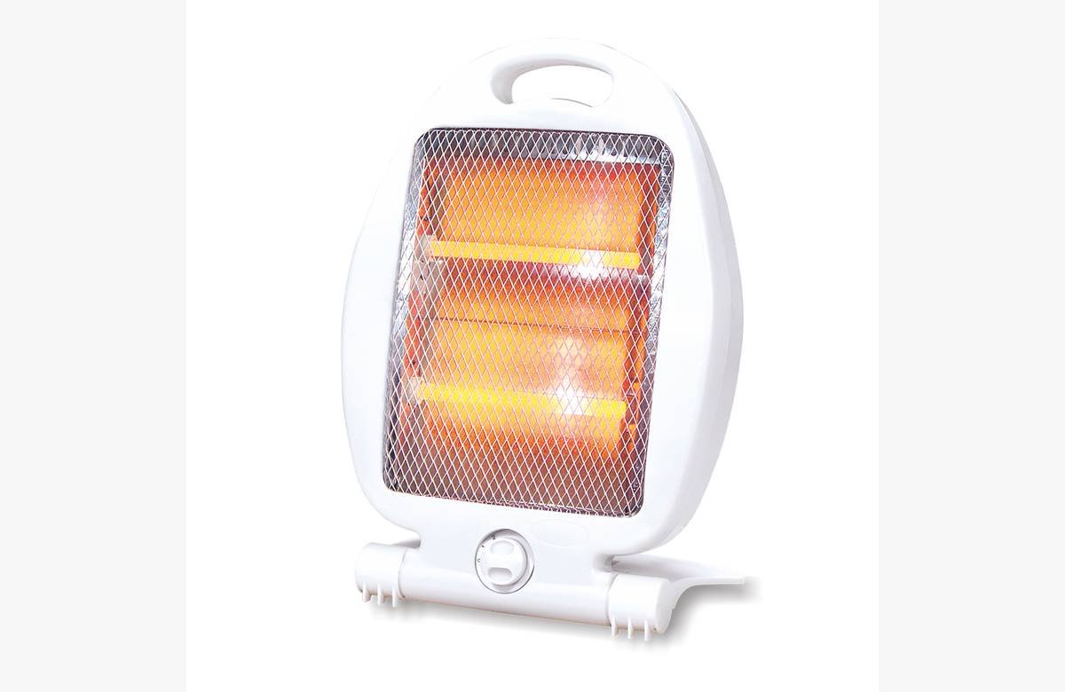 ¡Calor garantizado en tu hogar! Descuento exclusivo en calefactor halógeno blanco.