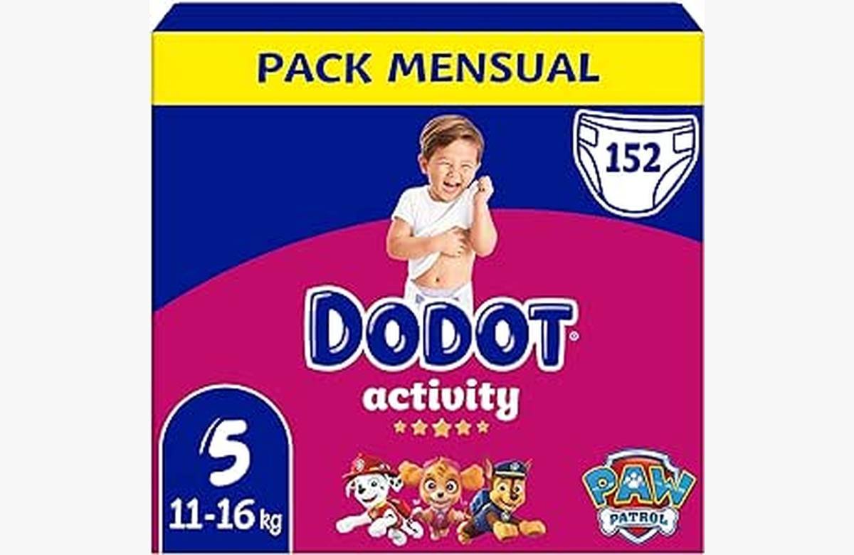 Descubre la mejor oferta en pañales Dodot: 152 unidades de máxima absorción y comodidad para tu bebé en la talla 5 (11-16 kg)