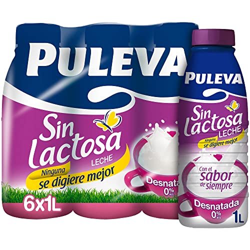 ¡Ahorra al máximo en el pack de 6 bricks de 1L de leche Puleva Sin Lactosa Desnatada!