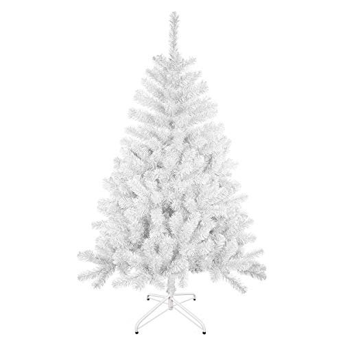 ¡Aprovecha el precio más bajo en este elegante árbol de Navidad artificial blanco!