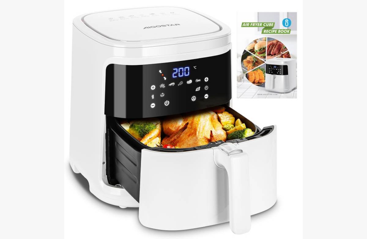 ¡Dale a tu cocina un giro saludable con la freidora de aire Aigostar White Cube de 7 litros!