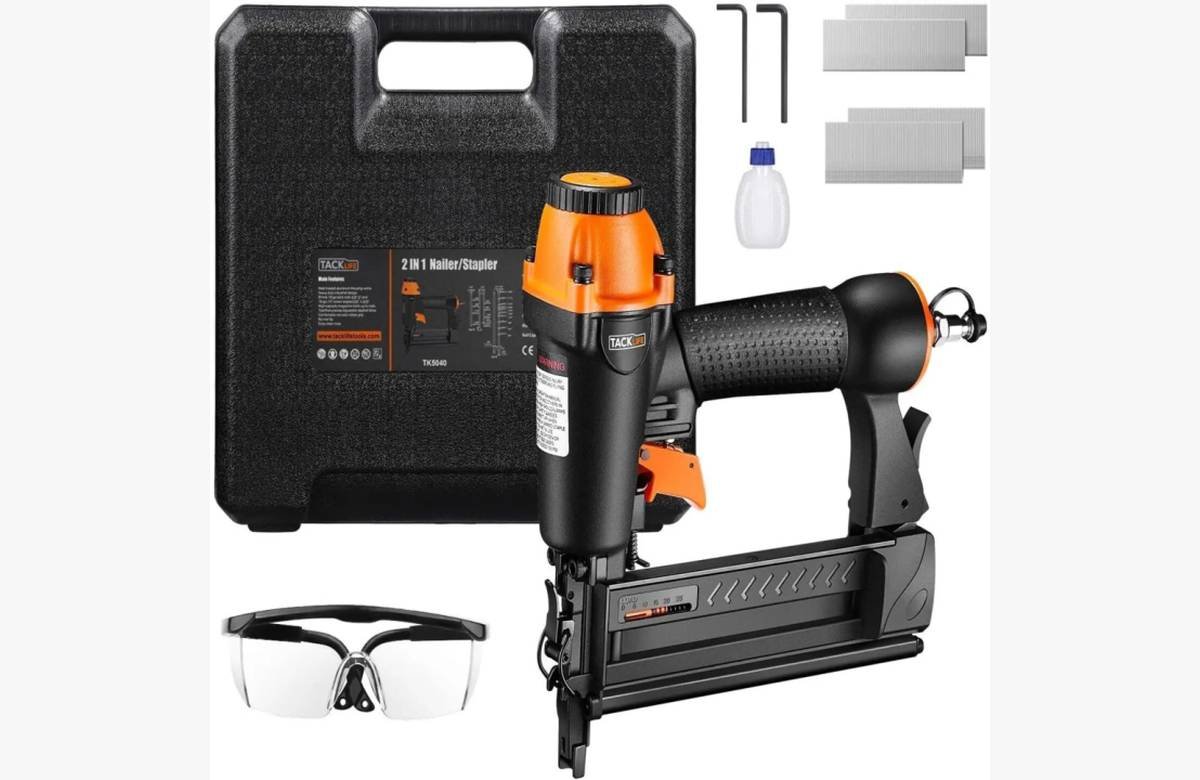 ¡Consigue ya la clavadora neumática TACKLIFE TK5040 y eleva tus proyectos al siguiente nivel! ¡Potencia y precisión al mejor precio!