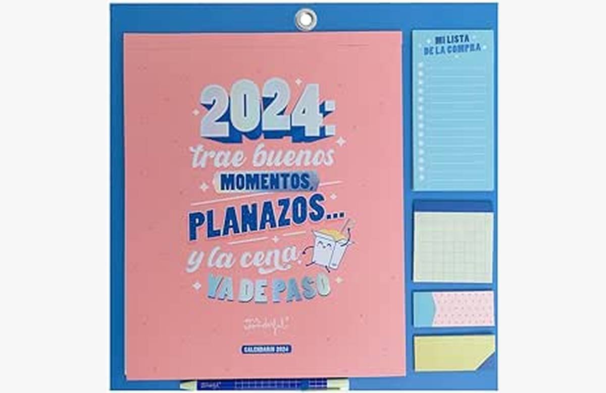 ¡No te quedes sin tu Calendario de pared magnético 2024 de Mr. Wonderful en rosa! ¡Disfruta de buenos momentos, planazos y cena, todo en uno!