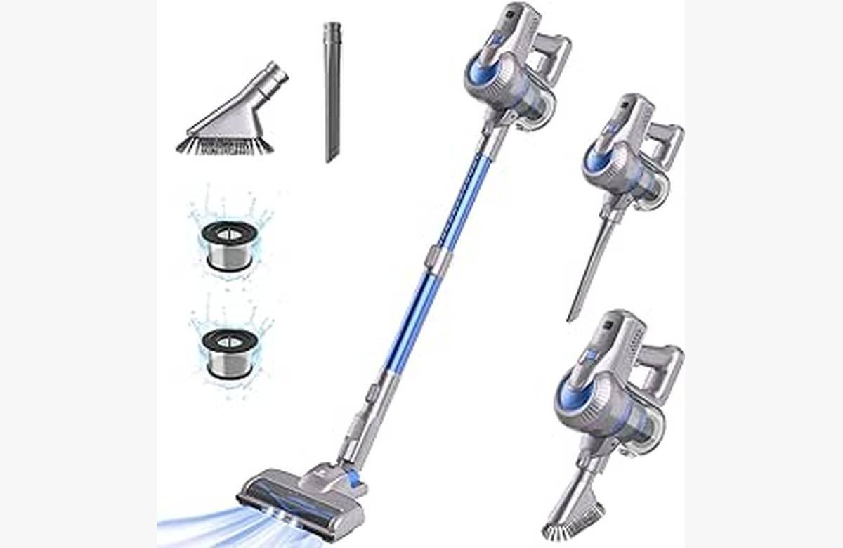 ¡Potencia máxima! Greenote Aspiradora Escoba sin Cable 23Kpa 35 Mins con faros LED