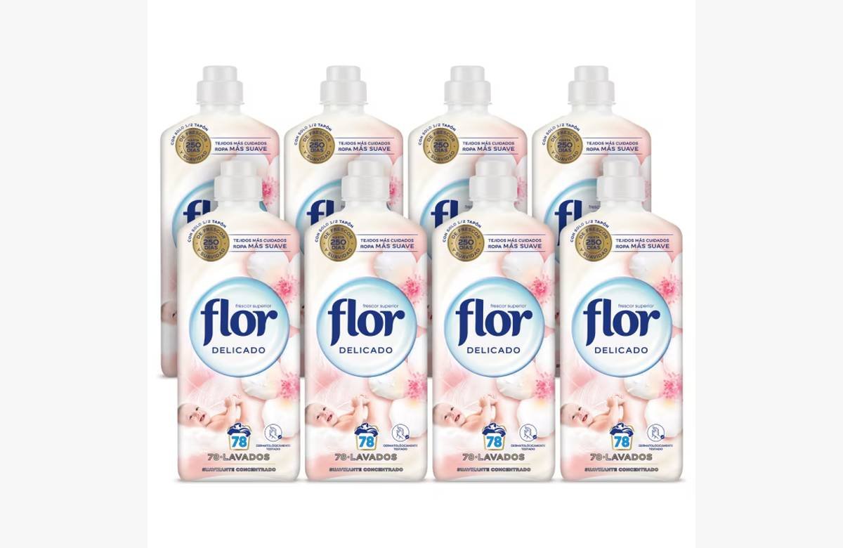 ¡Ahorra un 50% en Suavizante Flor Concentrado para la Ropa x8, 624 Lavados! No te pierdas esta oportunidad única.