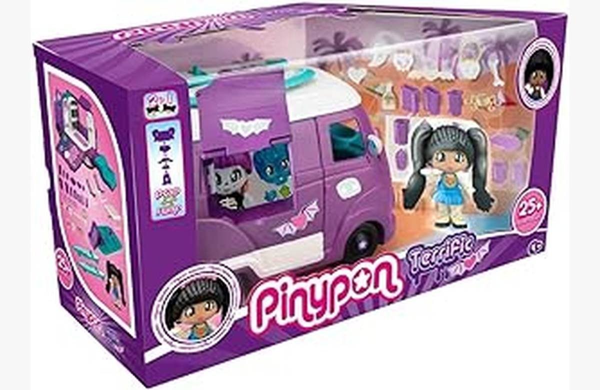 ¡Descuento único! Caravana de juguete Pinypon en Barca: tobogán, accesorios brillantes y 2 tablas de surf. ¡Aprovecha!