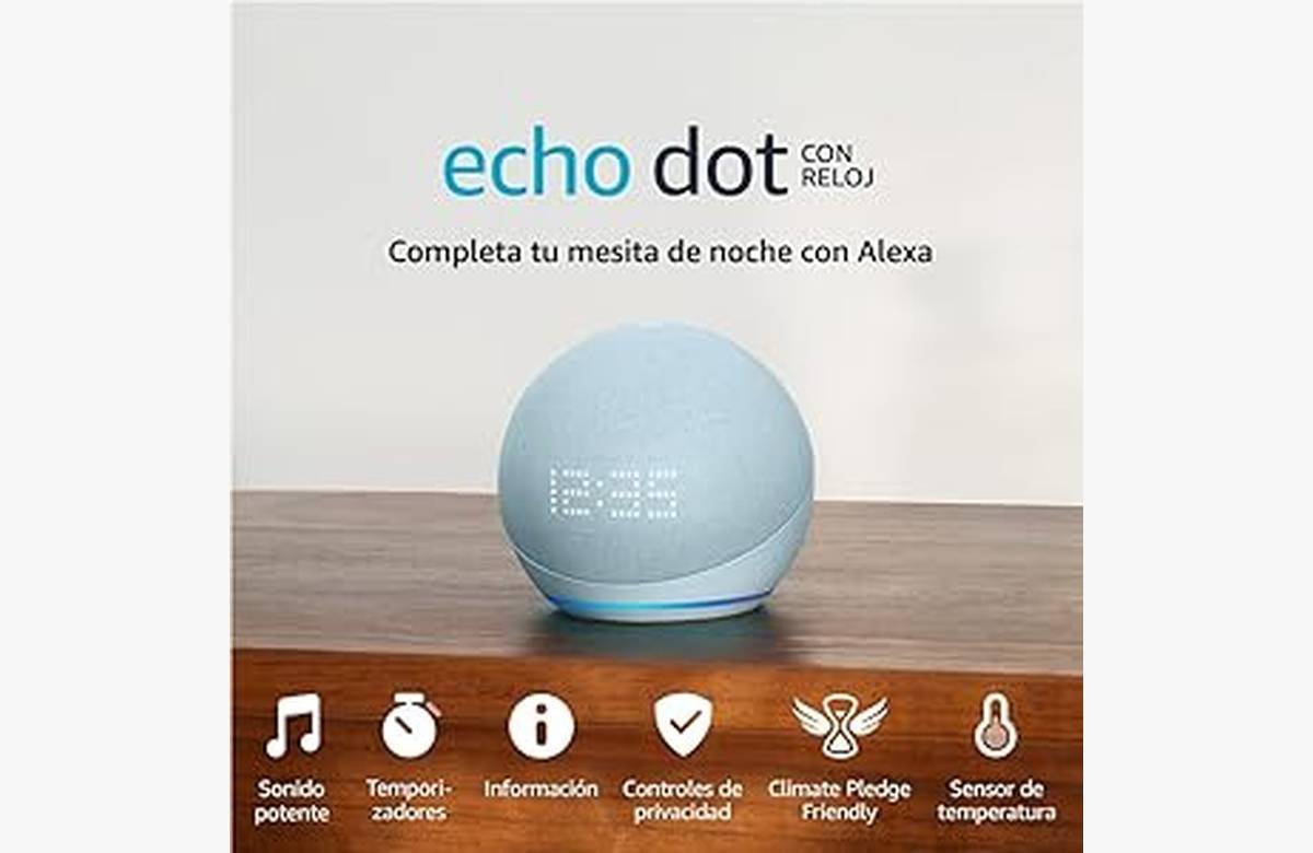 ¡Exclusivo descuento! Echo Dot con reloj de última generación: sonido envolvente y estilo vanguardista