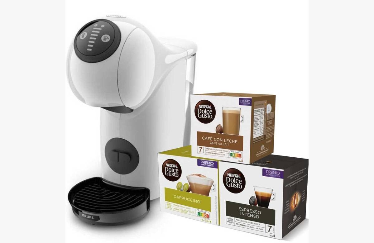¡Despierta tus sentidos! Cafetera Krups Genio S automática + 3 cajas Dolce Gusto Original a un precio irresistible. ¡No te lo pierdas!