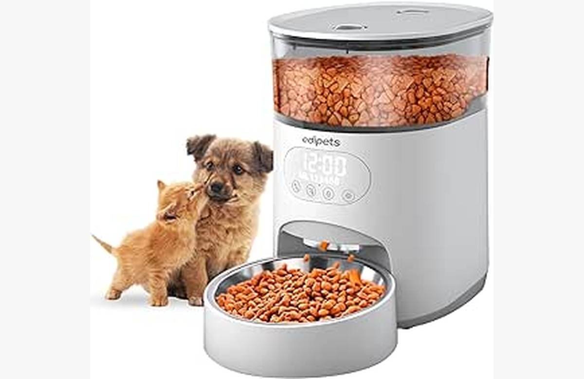 Ahorra tiempo y cuida a tu mascota con el dispensador automático de comida para gatos y perros ¡No te lo puedes perder!