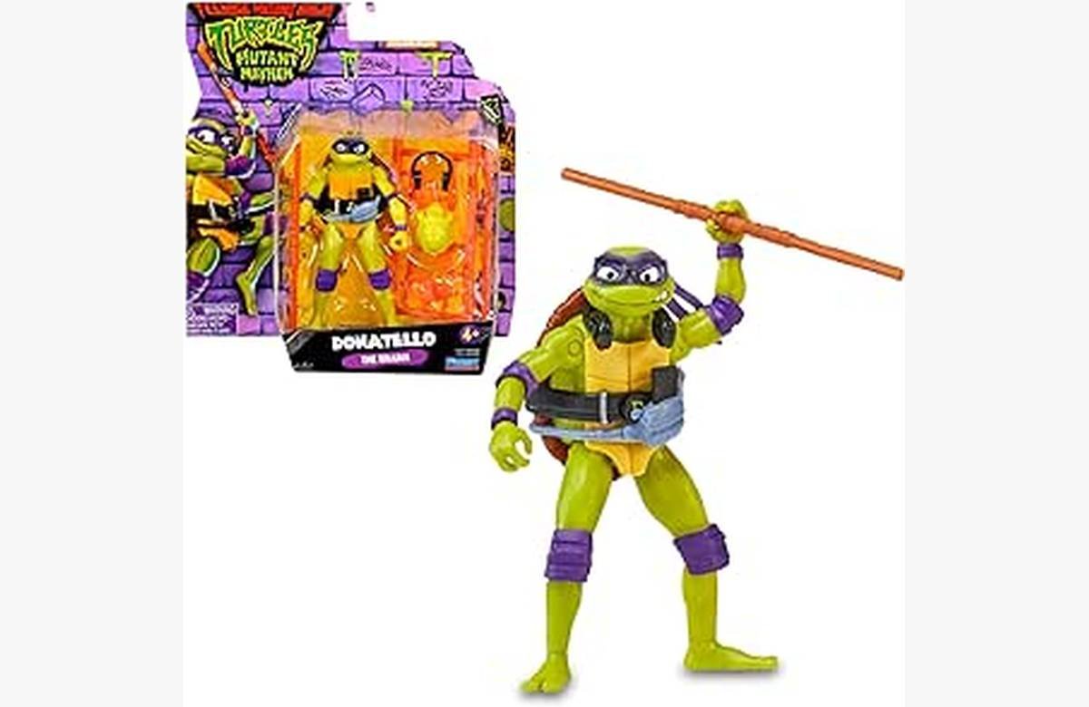 ¡Consigue la figura básica de Donatello de las Tortugas Ninja con accesorios de la película Caos Mutante a un precio irresistible!