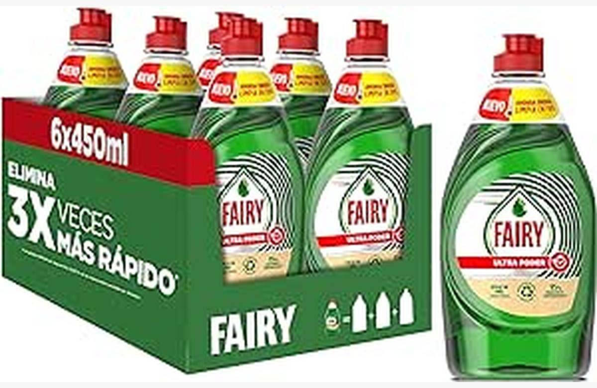 ¡Limpieza brillante en tiempo récord! Oferta sorprendente en Fairy Ultra Poder Original Líquido Lavavajillas 6x450ML. ¡No dejes pasar esta oportunidad excepcional!