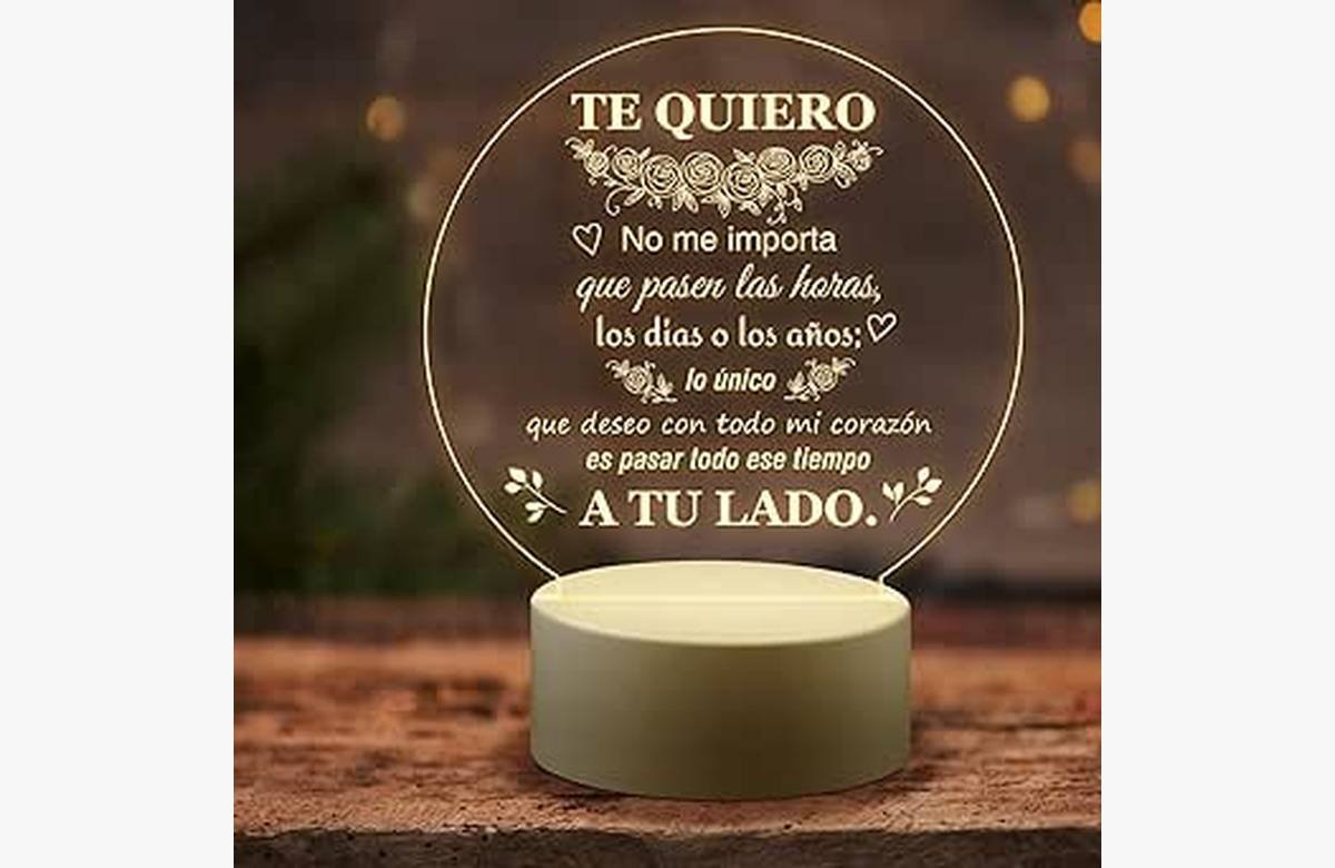 ¡Sorprende con un regalo único! Lámpara de Acrílico con textos personalizados, ¡Aprovecha el descuento web y obtén el mejor precio!