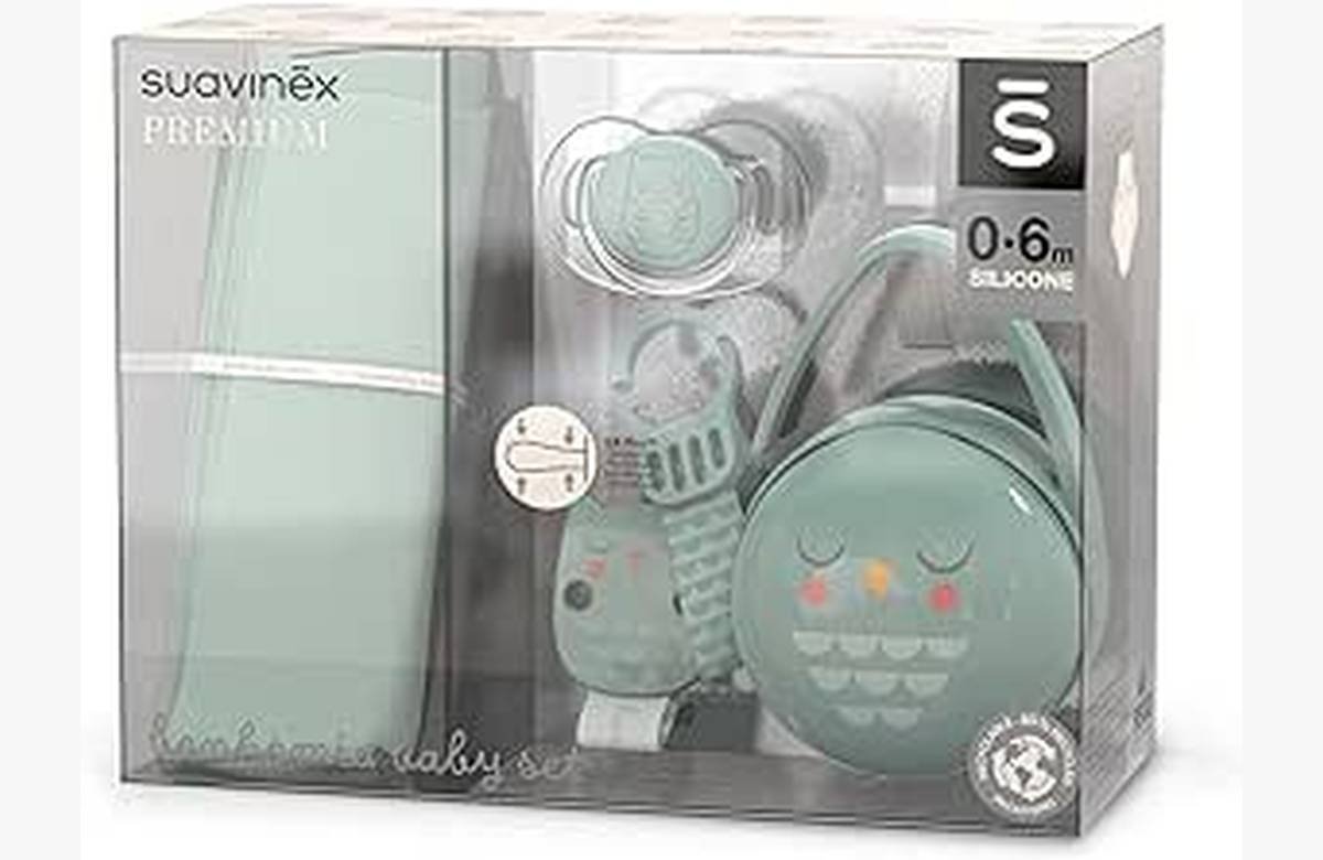 ¡Aprovecha ya esta oportunidad única! Set de Suavinex para bebés con descuento increíble: muselina, chupete, broche y portachupetes.