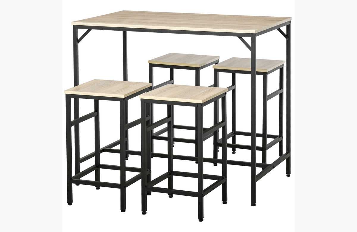 ¡No dejes escapar esta oferta de mesa y taburetes HOMCOM para tus espacios altos!