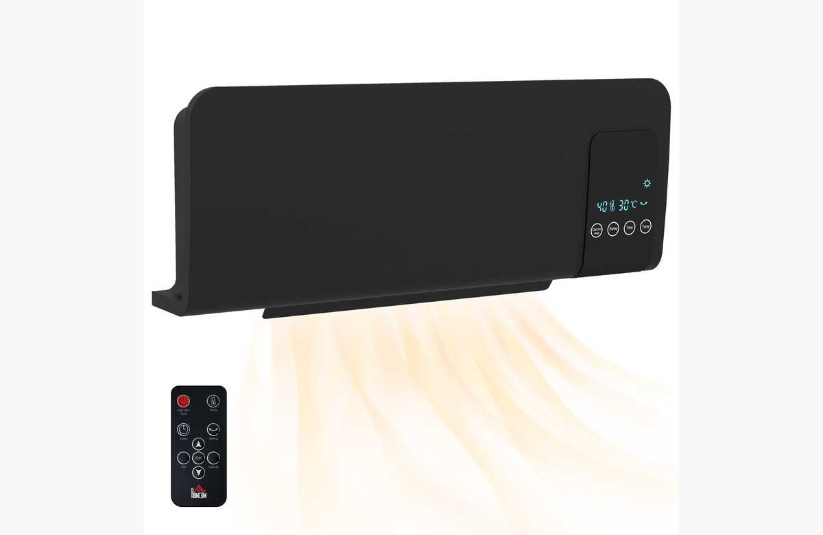 ¡Calienta tu hogar con estilo y comodidad con nuestro calefactor eléctrico de pared con pantalla LED y mando a distancia!