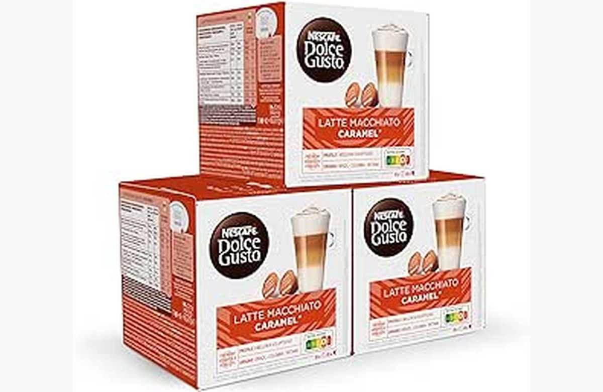 ¡Despierta tus papilas con el irresistible pack de 48 cápsulas de Dolce Gusto NESCAFÉ Latte Macchiato Caramel!
