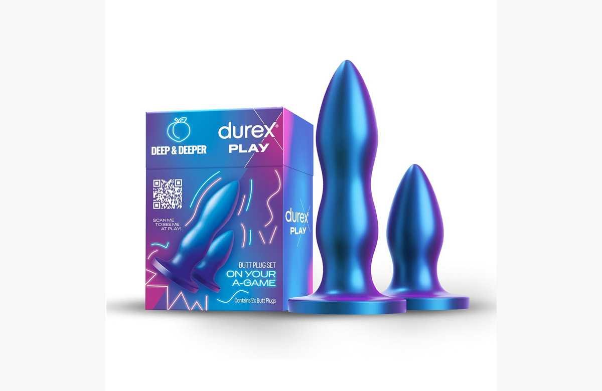 ¡Sorprende a tu pareja con el combo perfecto de Durex: Plugs Anales DEEP & DEEPER, el placer en dos tamaños que no podrás resistir!