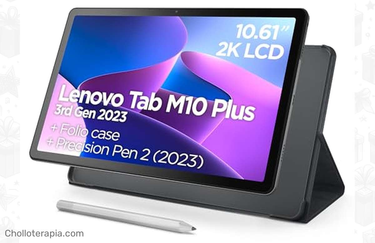 La mejor tablet para disfrutar al máximo: Lenovo Tab M10 Plus 3rd Gen con Precision Pen 2 y Funda – Gris Oscuro