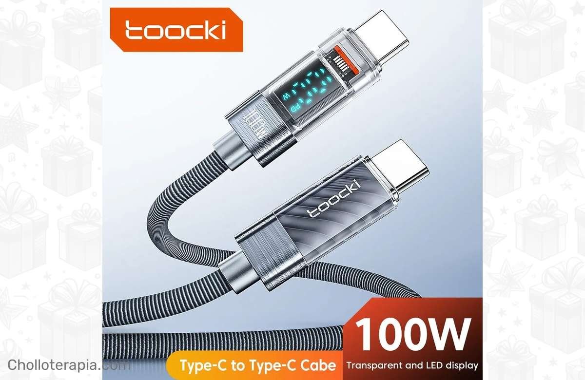 ¡Ahorra tiempo y carga tu dispositivo a máxima velocidad con el Toocki Cable Tipo C a Tipo C! ¡100W de carga rápida para Xiaomi Macbook!