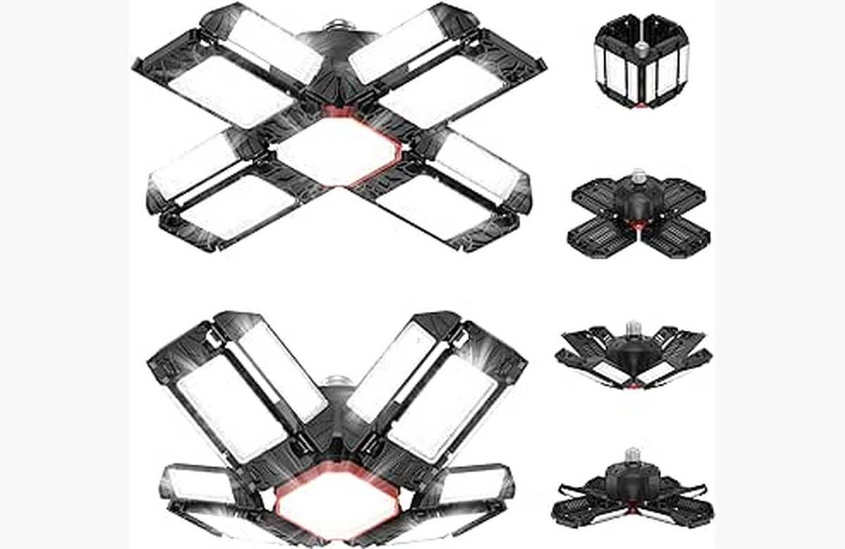 ¡Sorprende a tus ojos con este pack de 2 lámparas de garaje! Potencia extrema de 200W y 20,000LM para iluminar todos tus espacios. Descuento de ensueño para tu garaje, granero, almacén o gimnasio. ¡No te quedes en la oscuridad!