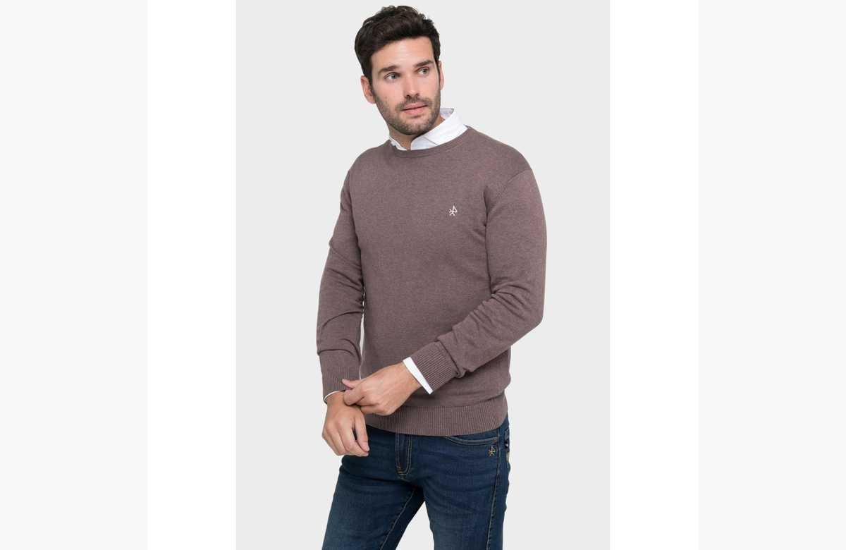 ¡Consigue ya tu Jersey básico Valecuatro marrón con cuello redondo a precio de locura y descuento brutal! ¡No te pierdas esta ganga total!