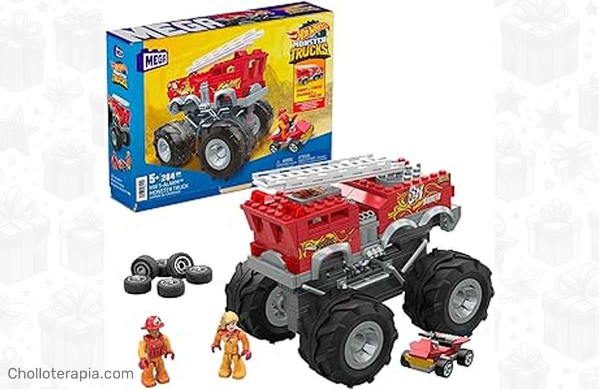 ¡Arrasa con el MEGA Construx Hot Wheels Monster Trucks Camión de bomberos 5 Alarm! El descuento más salvaje para que vivas la emoción del fuego con 279 piezas y 2 figuras ¡Aprovecha la oferta increíble YA!