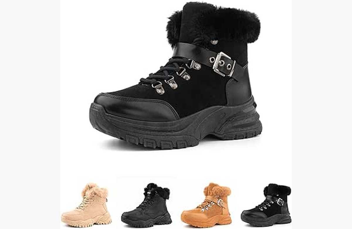 ¡Adiós pies fríos! Deslumbra con estilo en invierno con estos botines de plataforma forrados ¡Talla 36-41!