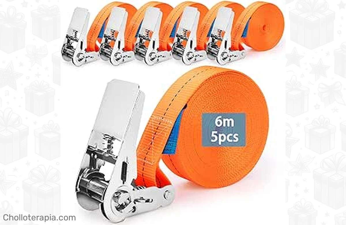 ¡Asegura tus Cargas como un Profesional con las Correas de Amarre SAMISO! ¡Pack de 5 para una Mayor Seguridad y Resistencia en Oferta Increíble!