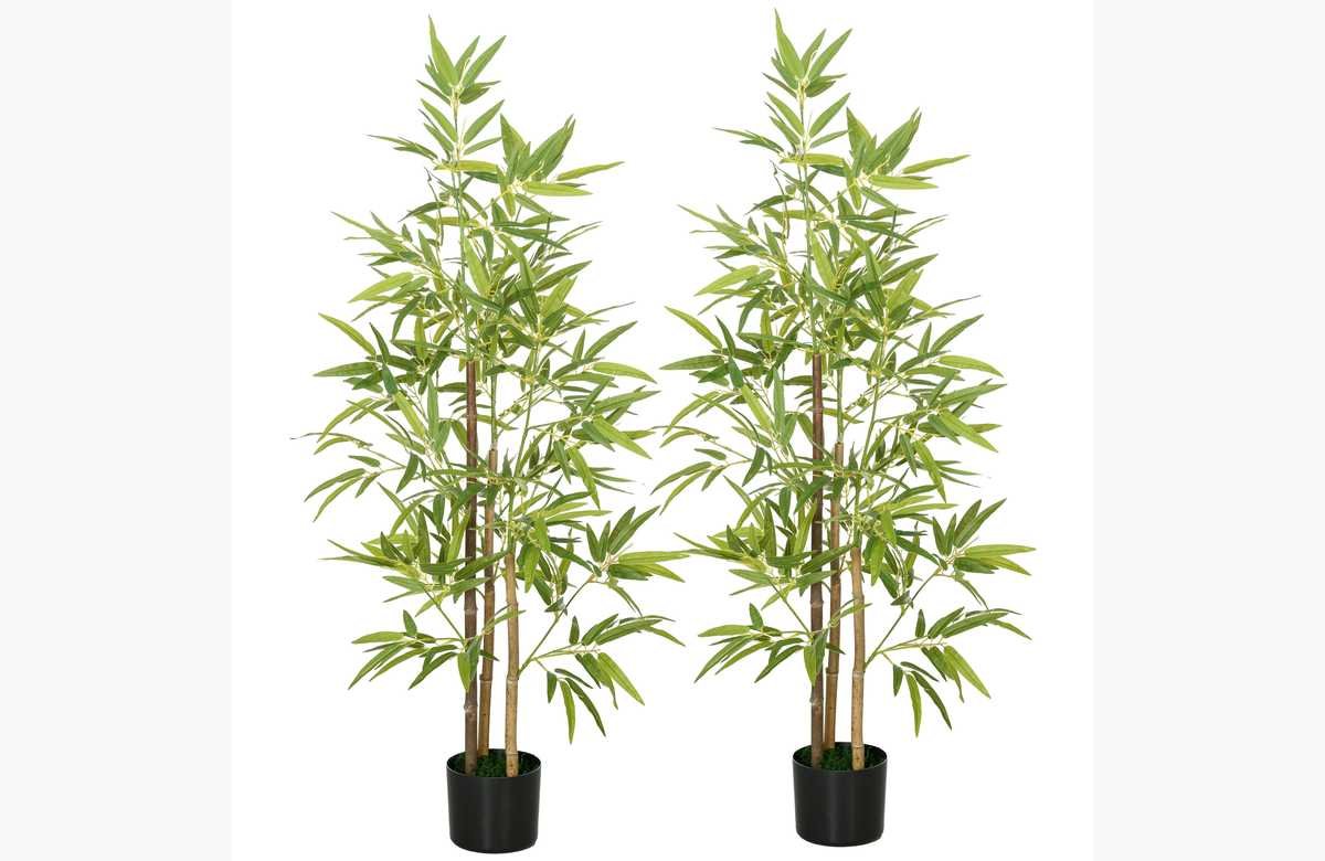 Renueva tu espacio con estilo: ¡Dos plantas de bambú sintéticas para darle vida a tu sala u oficina!