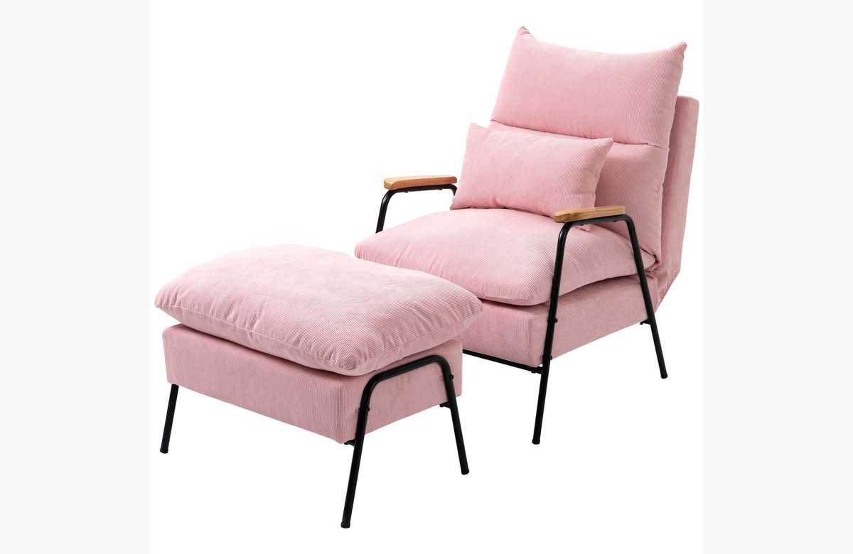 ¡Consigue el cómodo y chic sillón relax rosa con reposapiés de HOMCOM a un precio irresistible! ¡No te lo pierdas!
