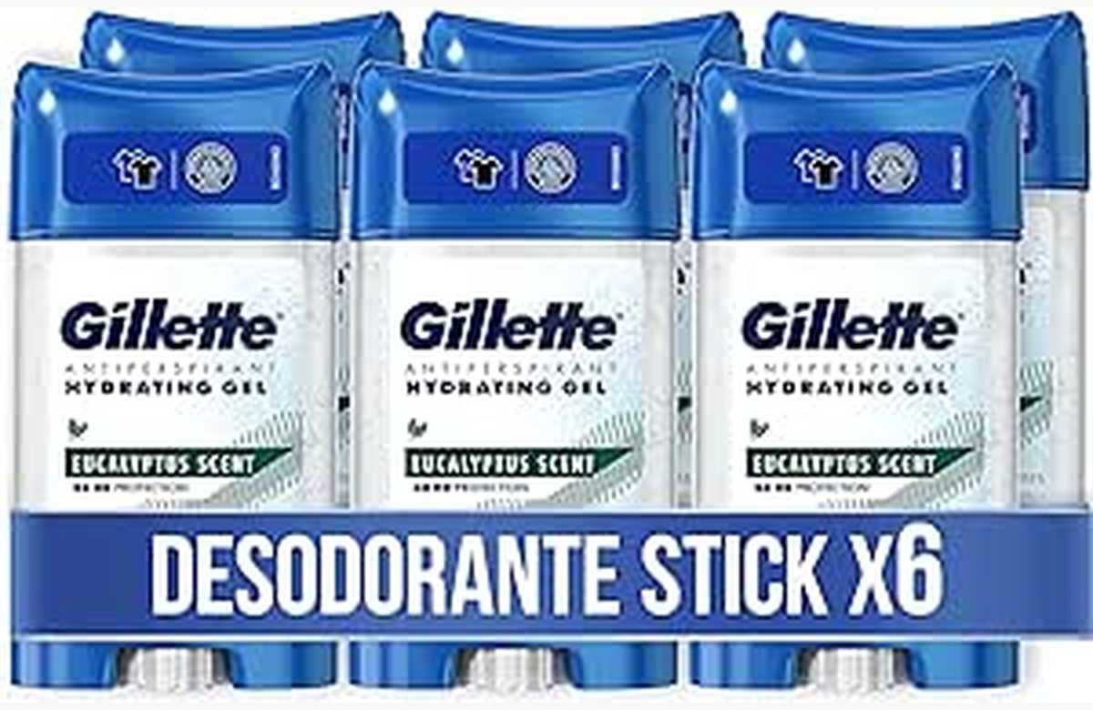 ¡Atrapa la frescura con Gillette Hydra Gel Desodorante Antitranspirante Eucalipto! ¡6 unidades de 70 ml a precio de ganga!