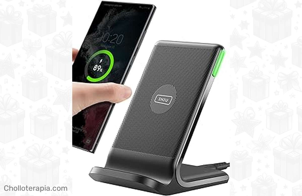 ¡Dile adiós a los cables y carga tu teléfono al instante con el INIU Cargador Inalámbrico Rápido Stand de 15W!