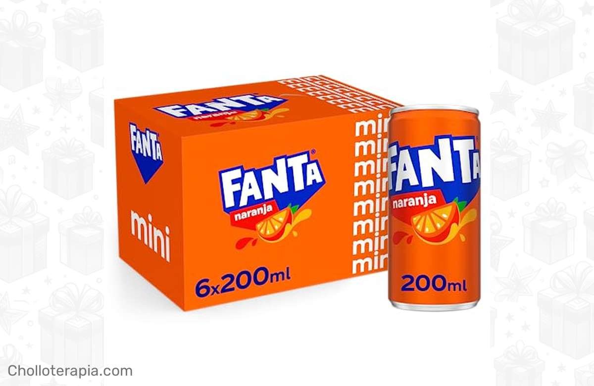 ¡Disfruta del sabor refrescante de Fanta Naranja con este increíble pack de 6 mini latas!