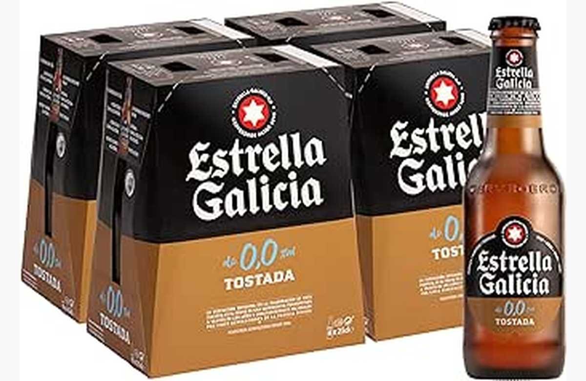 ¡La cerveza sin alcohol que te sorprenderá! Pack de 24 botellines de Estrella Galicia 0,0 Tostada a un precio irresistible. ¡Aprovecha esta oportunidad única!
