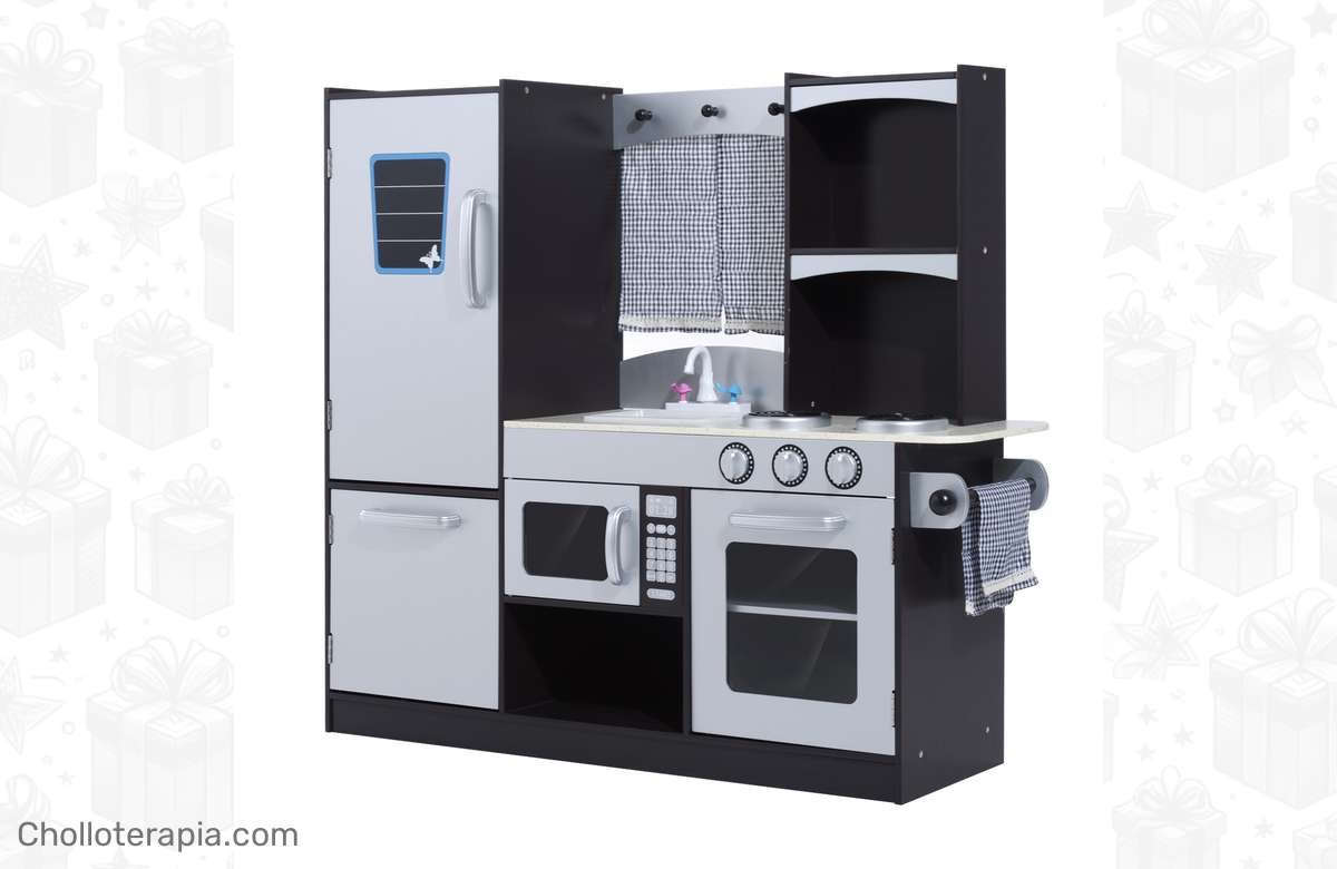 ¡Diversión garantizada para los peques con esta cocina de juguete de madera de calidad y a un precio inigualable!