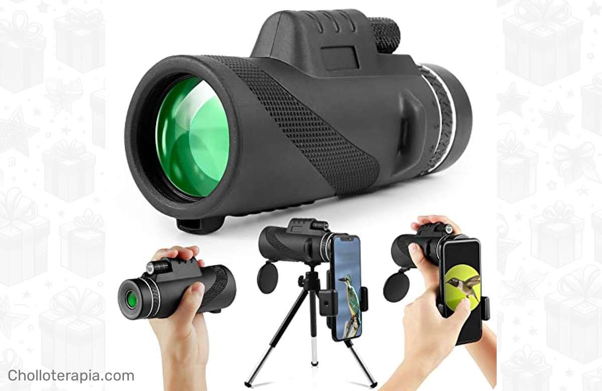 ¡Explora la naturaleza como nunca antes! Monocular Profesional HD: impermeable, antivaho y con soporte para teléfono. ¡Descubre la belleza con claridad y precisión!