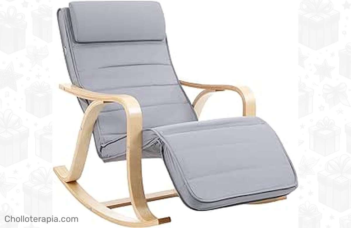¡No te pierdas la oportunidad de disfrutar de la comodidad máxima con la mecedora SONGMICS de madera de abedul!