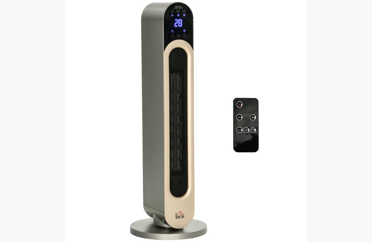 ¡Súper oferta! Calefactor cerámico de torre con pantalla LED, mando a distancia y temporizador. ¡Llévatelo ya!
