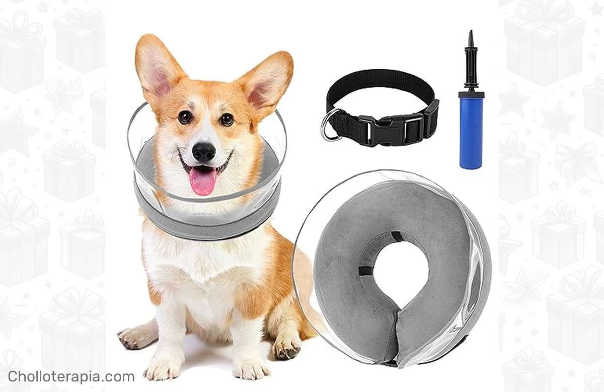 ¡Recupera a tu perro con estilo y comodidad con el collar inflable anti-lick! ¡Di adiós a las lamidas y molestias post-operatorias!