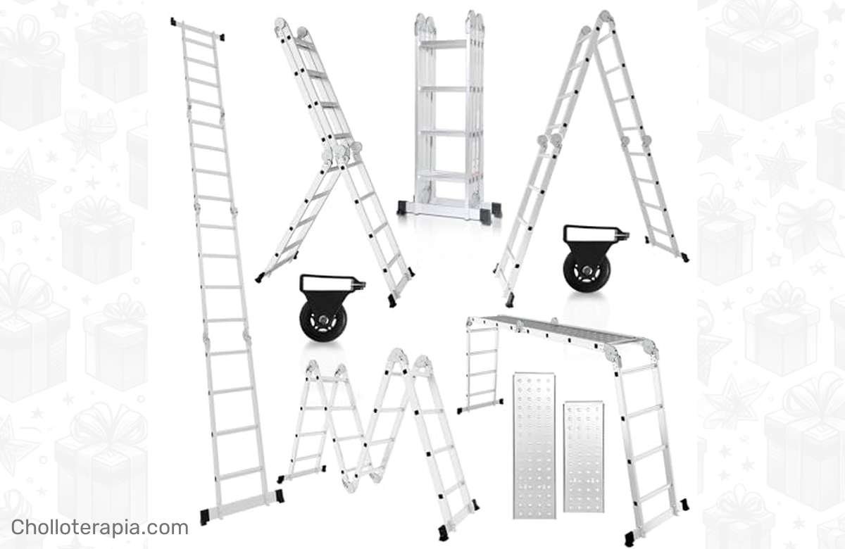 Descuento único: ¡30% menos en la escalera multiusos Jiubiaz de 7 en 1! ¡No te quedes sin esta oferta especial y cumple tus sueños de bricolaje y reparación!