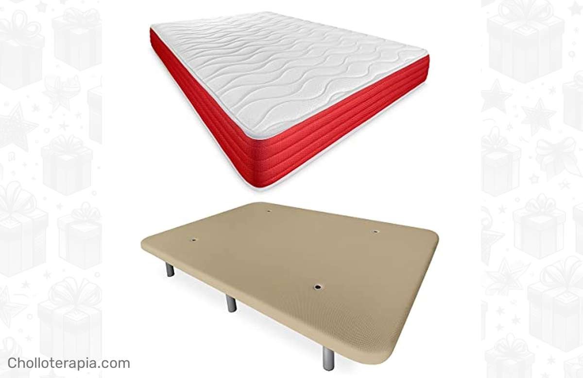 Llévate el mejor sueño de tu vida con esta oferta irresistible: ¡cama completa + colchón Lite reversible + base tapizada reforzada!