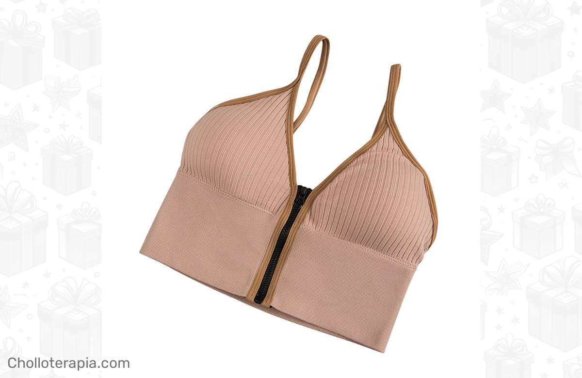 Luce irresistible con este sujetador coreano con escote en V y cremallera