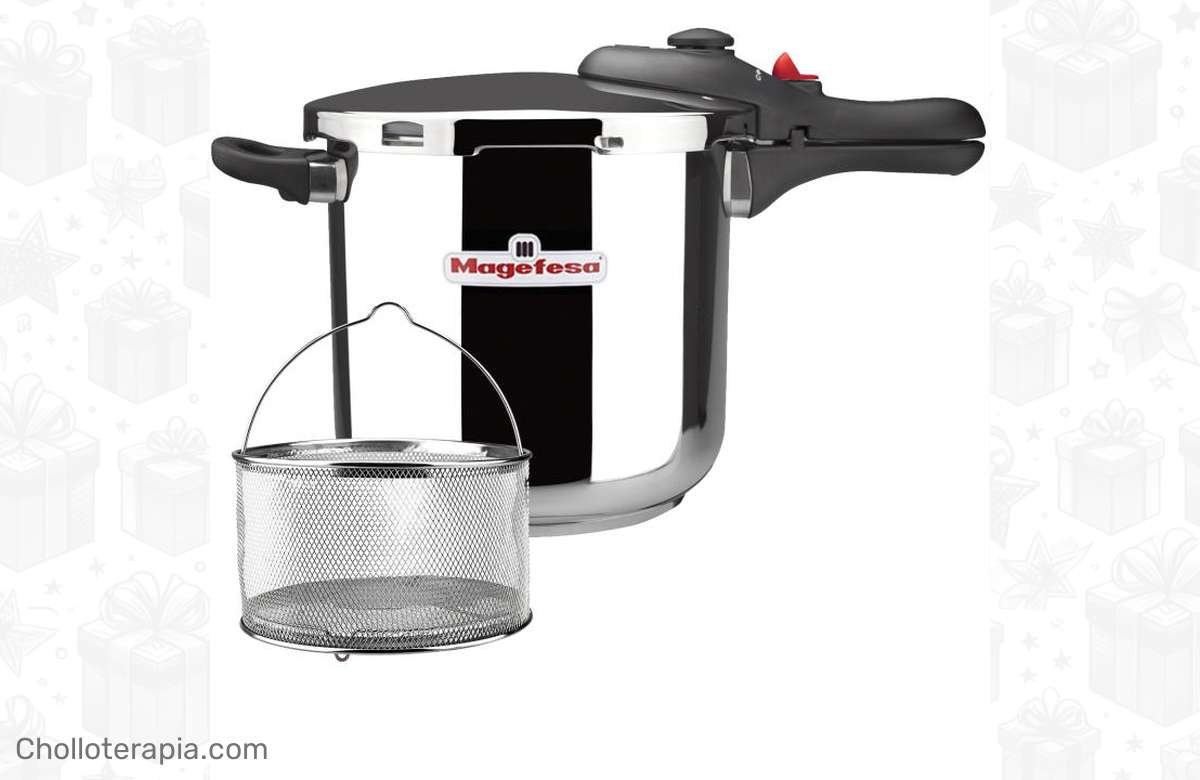 Sorpréndete con esta increíble oferta de la olla a presión MAGEFESA Dynamic de acero inoxidable y cocina en un abrir y cerrar de ojos en cualquier tipo de cocina, ¡incluida la inducción!