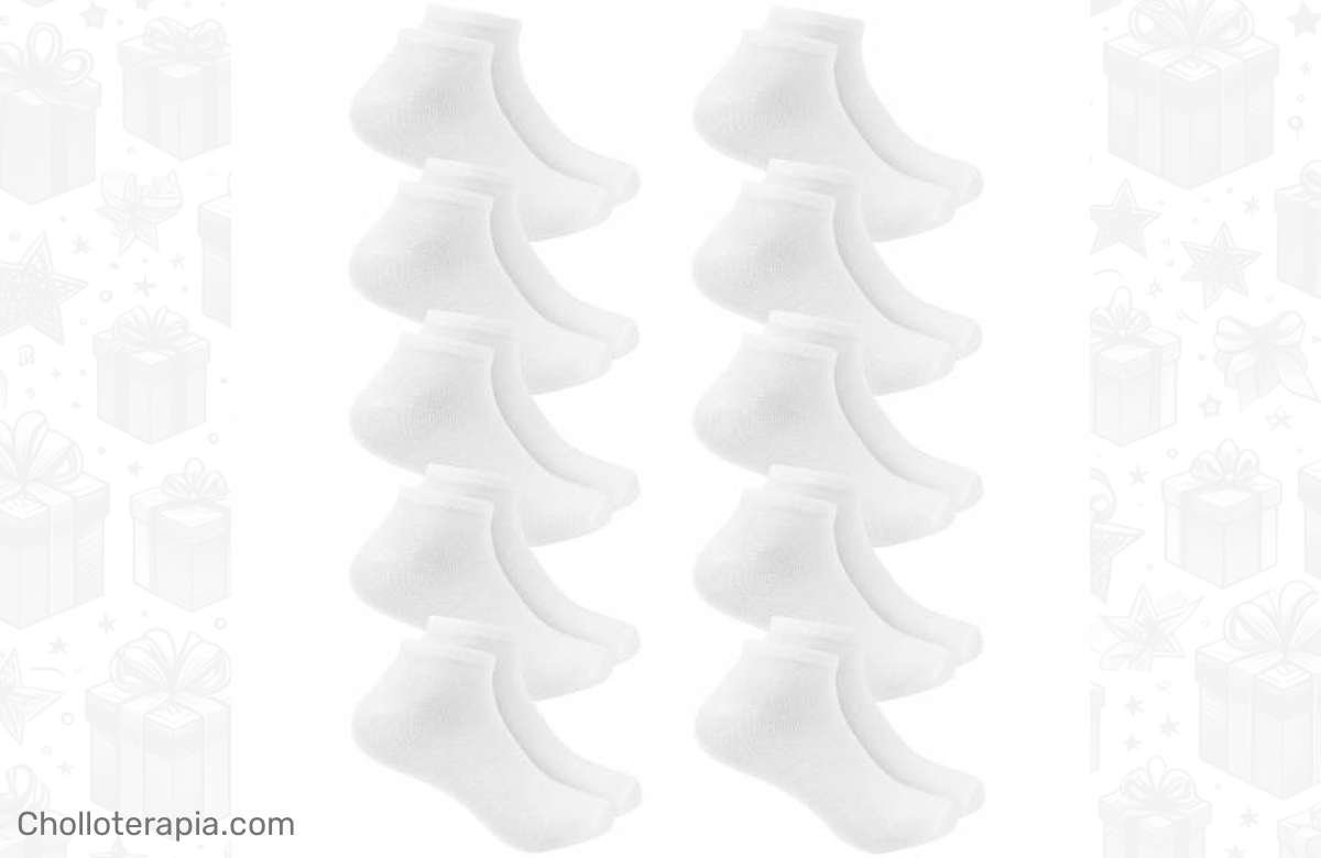 ¡Ahorra en grande! 10 pares de calcetines cortos blancos al mejor precio ¡No te lo pierdas!